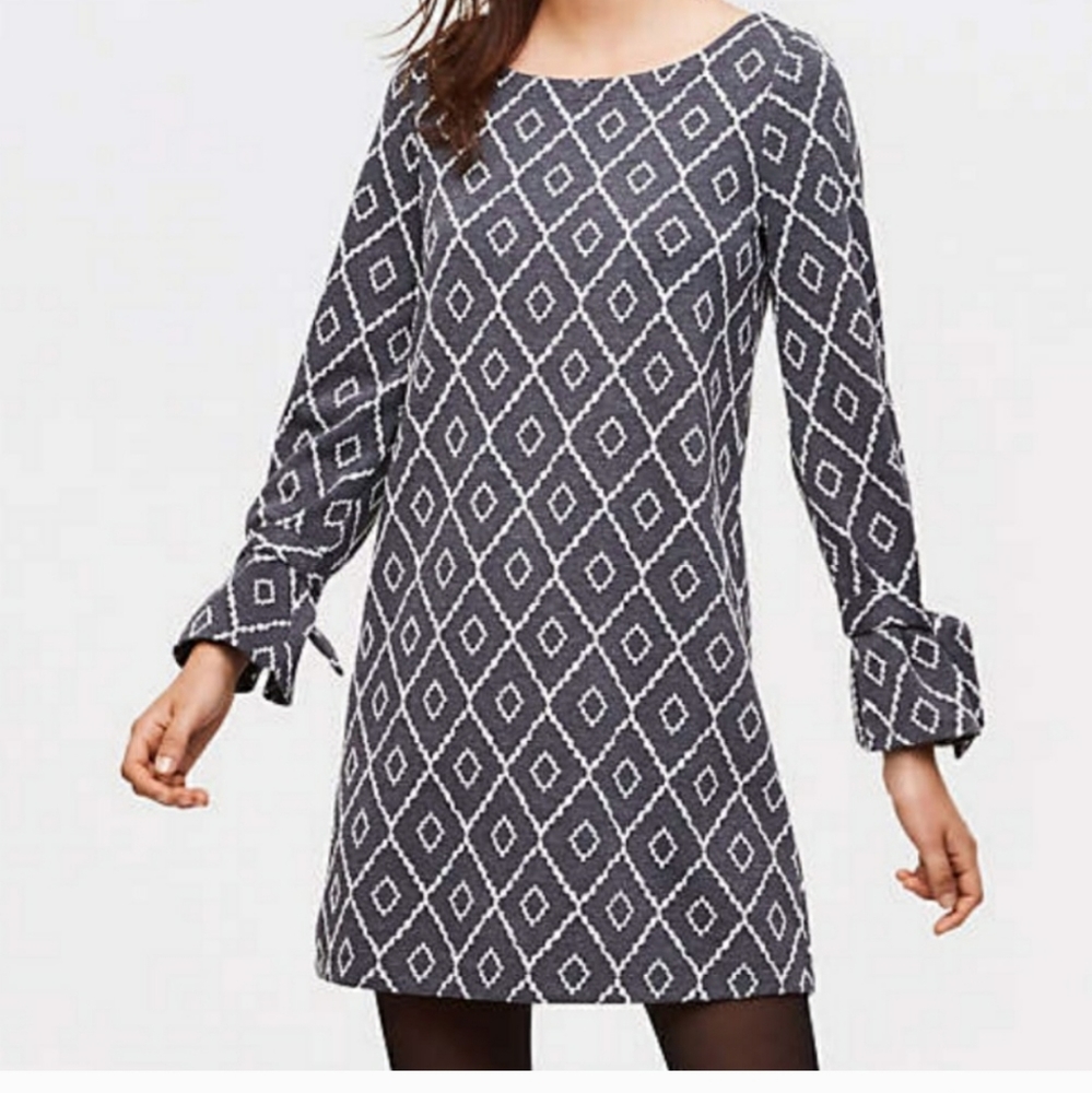 Dress diamond tie cuff shift from The Loft Medium
